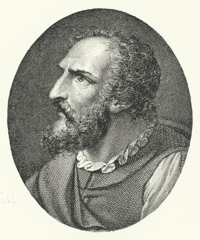 Ludovico Ariosto, Italiaanse dichter (gravure) door German School