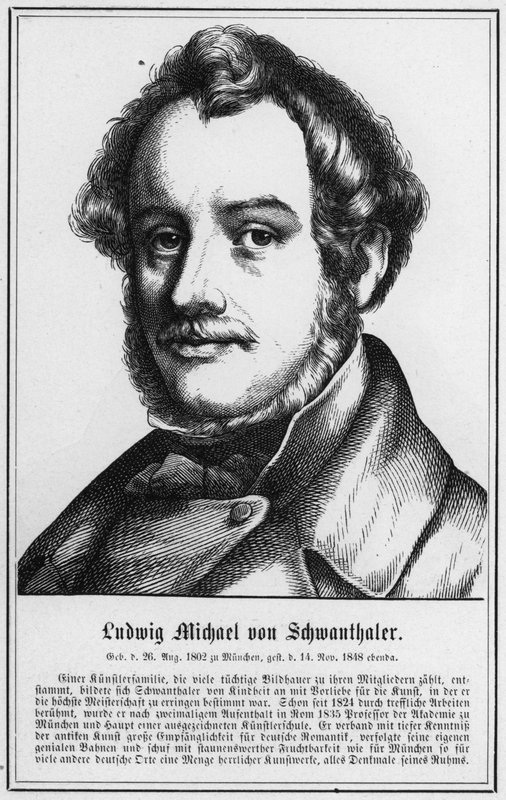 Ludwig Michael von Schwanthaler (gravure) door German School