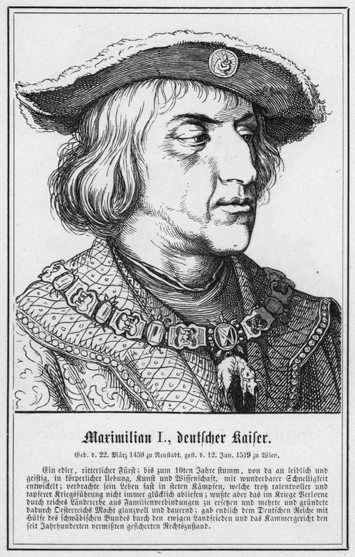 Maximiliaan I, Duitse Keizer (gravure) door German School