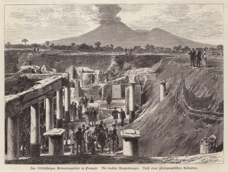 Nieuwe opgravingen in Pompeii, Italië door German School
