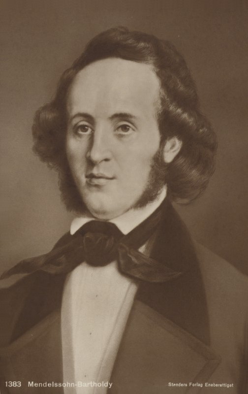 Portret van Felix Mendelssohn door German School