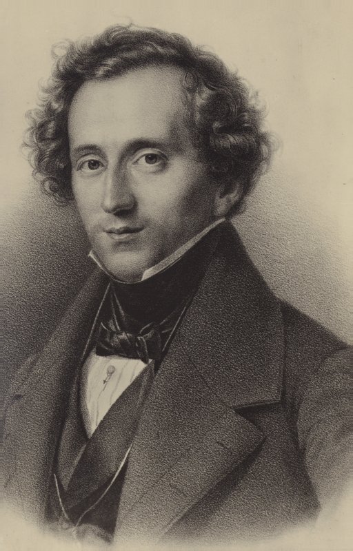 Portret van Felix Mendelssohn door German School
