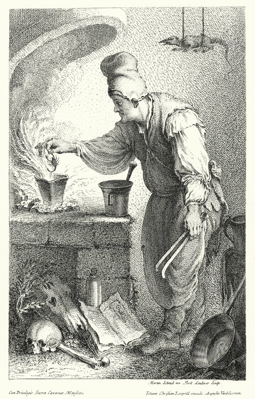 De Alchemist (gravure) door German School