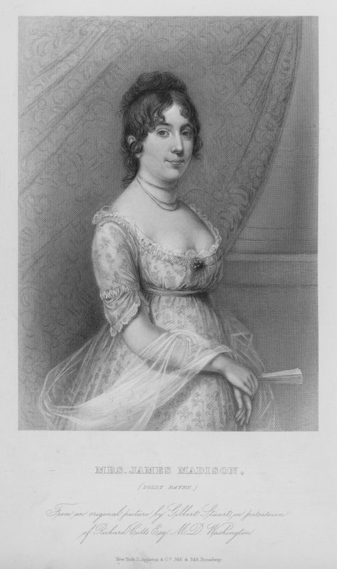 Mevrouw James Madison, Dolly Paine (gravure) door Gilbert (after) Stuart