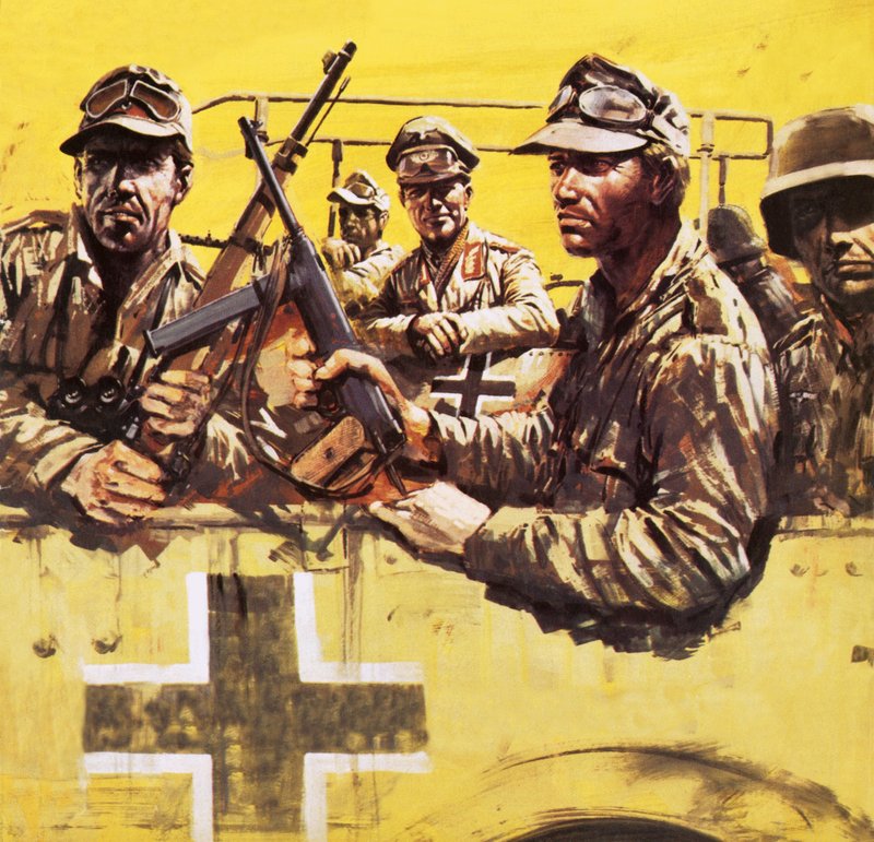 Generaal Erwin Rommel met andere Duitse soldaten door Graham Coton