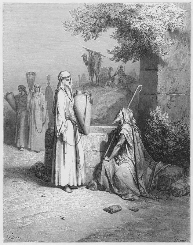 Eliëzer en Rebekka door Gustave Dore