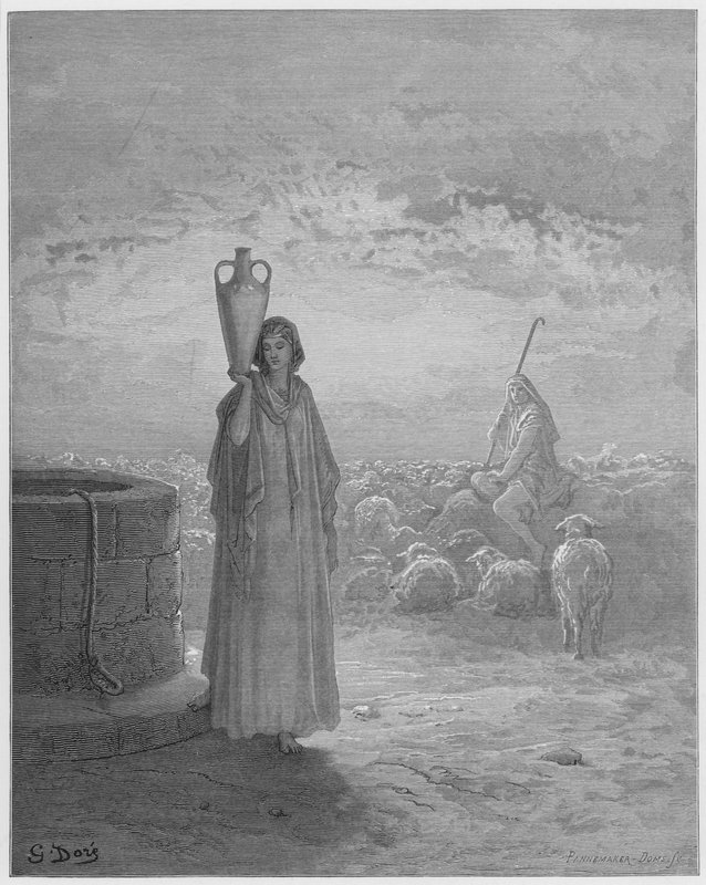 Jakob hoedt de kudden van Laban door Gustave Dore
