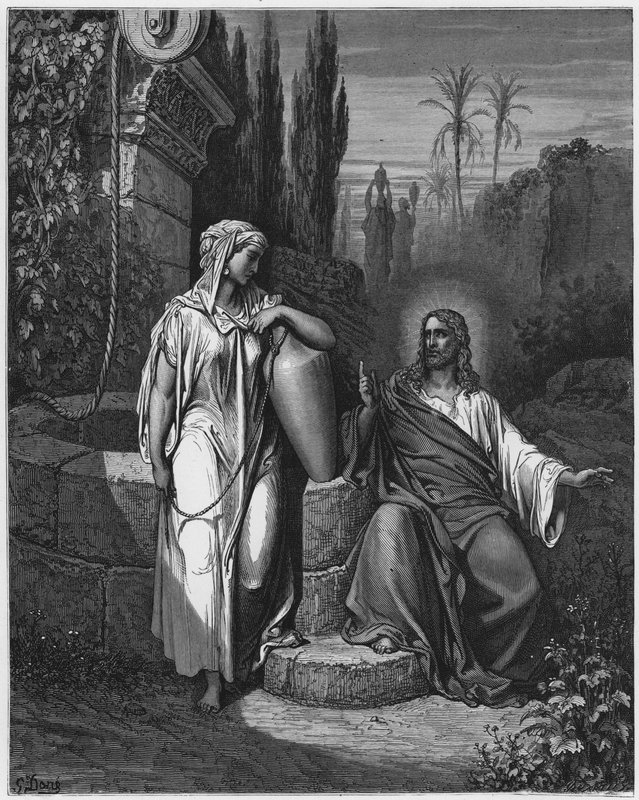 Jezus en de Samaritaanse vrouw door Gustave Dore