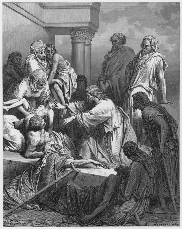Jezus geneest de zieken door Gustave Dore