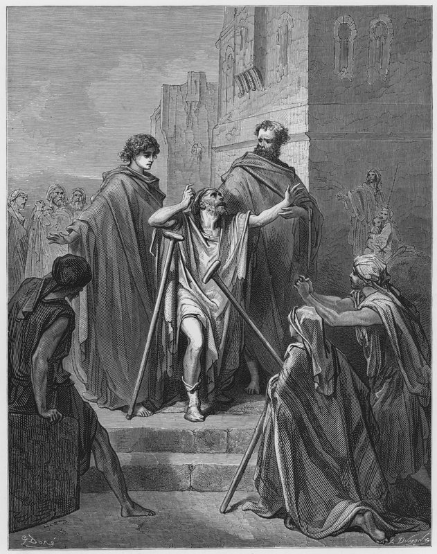 Petrus en Johannes bij de Schone Poort door Gustave Dore