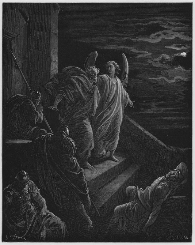 Petrus bevrijd uit de gevangenis door Gustave Dore