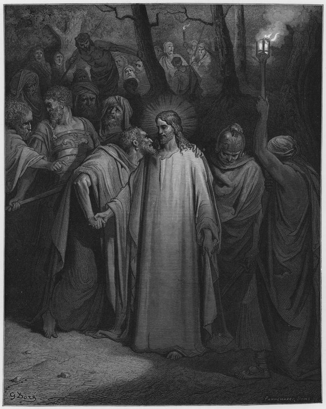 De kus van Judas door Gustave Dore