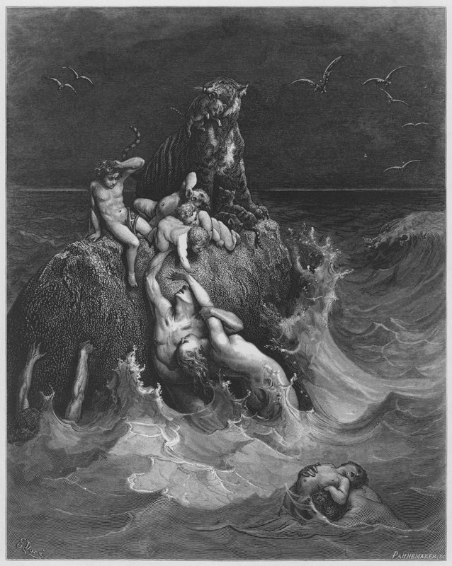 De zondvloed door Gustave Dore