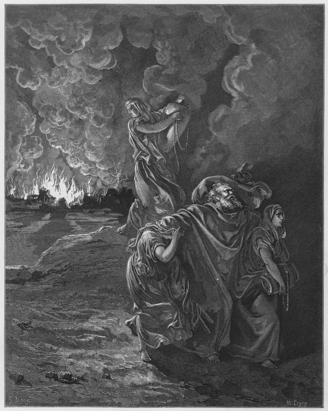 De vlucht van Lot door Gustave Dore