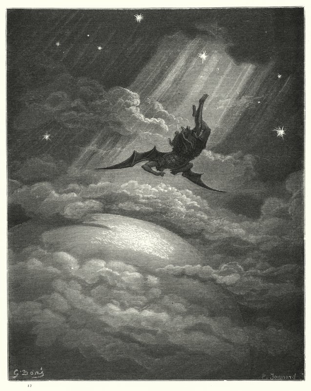 Illustratie van Gustave Doré voor Miltons Paradise Lost, Boek III, regels 739-741 door Gustave Dore