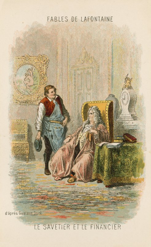 De Schoenmaker en de Financier door Gustave Dore