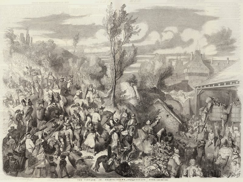 De Wijnoogst in Frankrijk door Gustave Dore