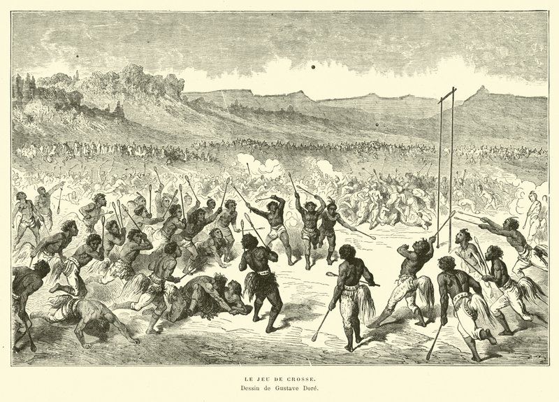 Het spel lacrosse door Gustave Dore