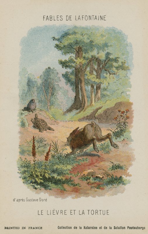 De schildpad en de haas door Gustave Dore