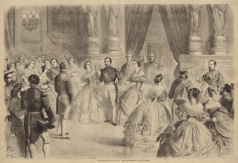De keizerlijke quadrille in de Salle des Marechaux, in de Tuilerieën door Gustave Janet