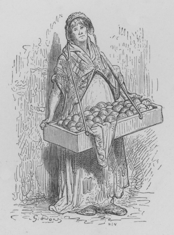 De Sinaasappelverkoopster door Gustave after Dore