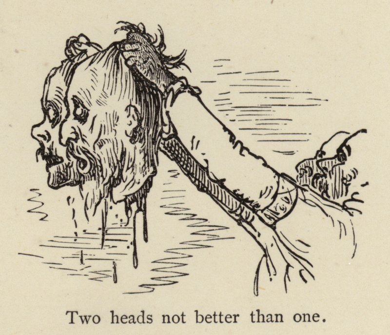 Twee hoofden niet beter dan één door Gustave after Dore