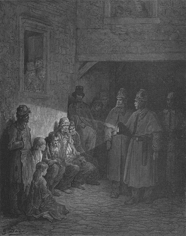 Een Politieronde door Gustave after Dore