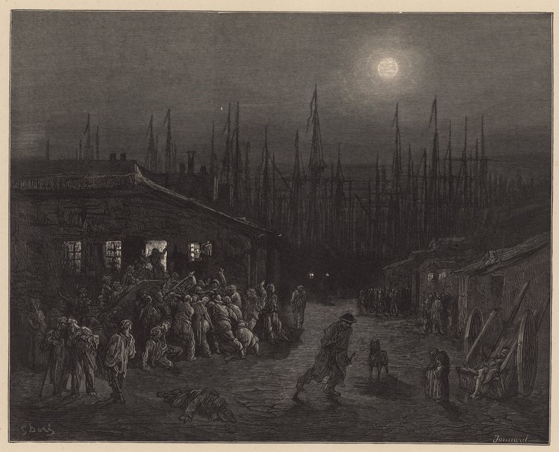 Londense Docklands door Gustave Dore