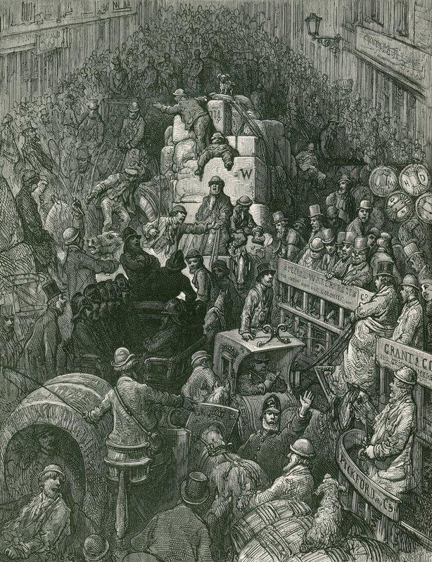 Straatscène in Londen door Gustave Dore