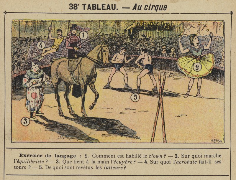 In het circus (kleur litho) door Gustave Fraipont