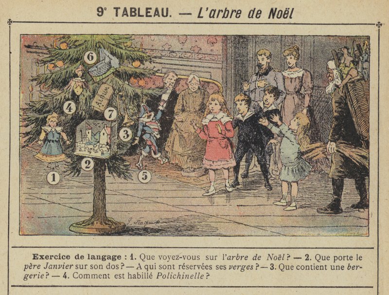De kerstboom (kleur litho) door Gustave Fraipont