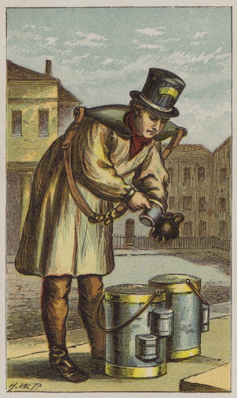 Melkboer (kleur litho) door H.W. (after) Petherick