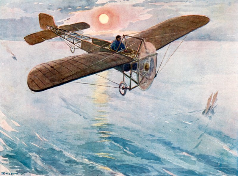 Bleriot steekt het Kanaal over, 25 juli 1909 door H. Delaspre