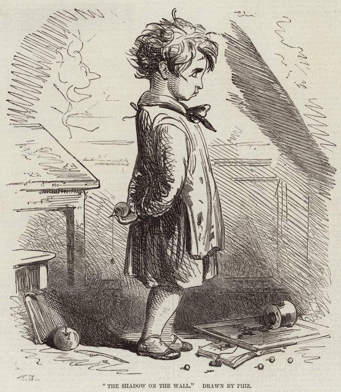 De schaduw op de muur door Hablot Knight Browne