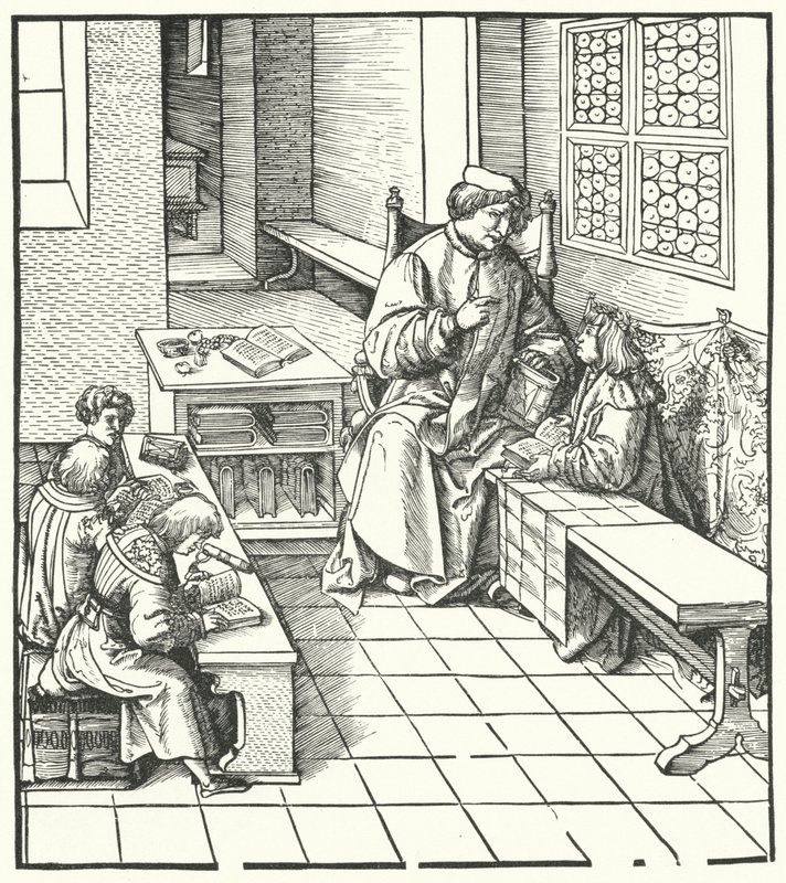Maximiliaan krijgt instructie door Hans (after) Burgkmair