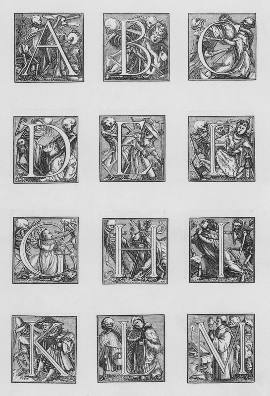 Holbeins Alfabet door Hans after Holbein the Younger