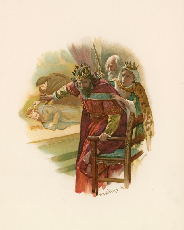 Hamlet - de toneelscène door Harold Copping
