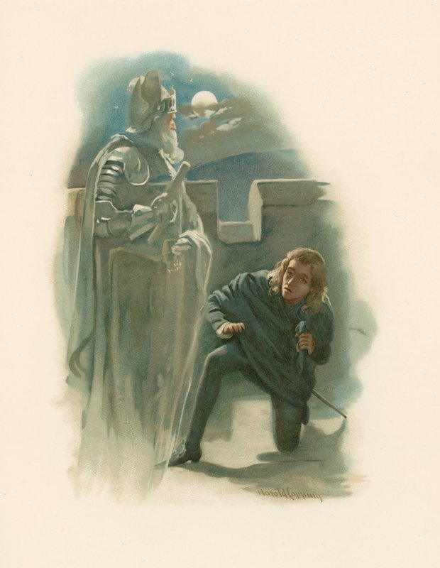 Hamlet en de geest van zijn vader door Harold Copping