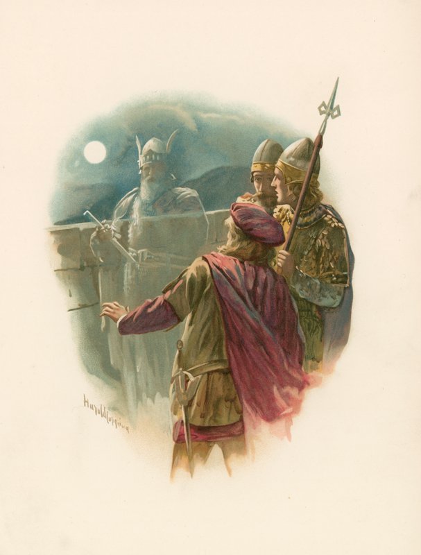 Hamlet en de geest van zijn vader door Harold Copping