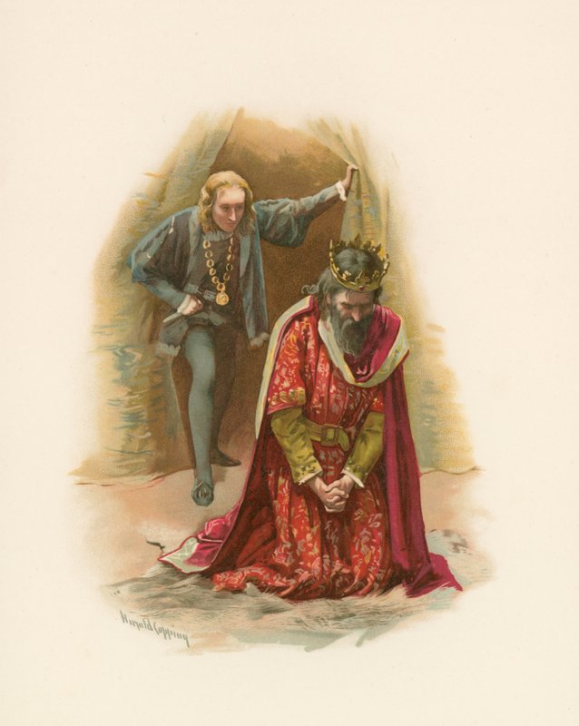 Hamlet en de koning door Harold Copping