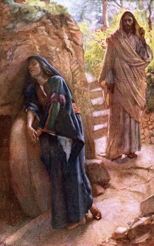 Maria Magdalena bij het graf door Harold Copping