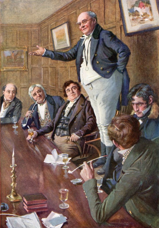 Mr. Pickwick spreekt de club toe door Harold Copping