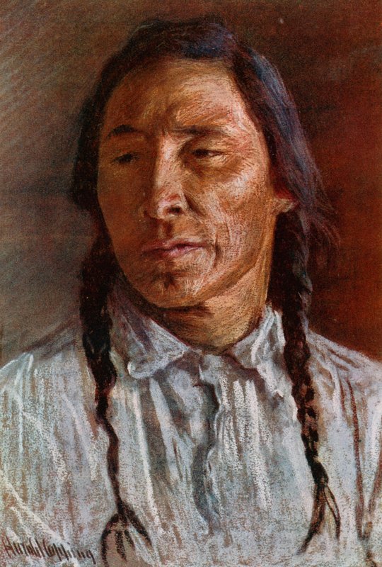 Paul, een Blackfoot Indiaan door Harold Copping