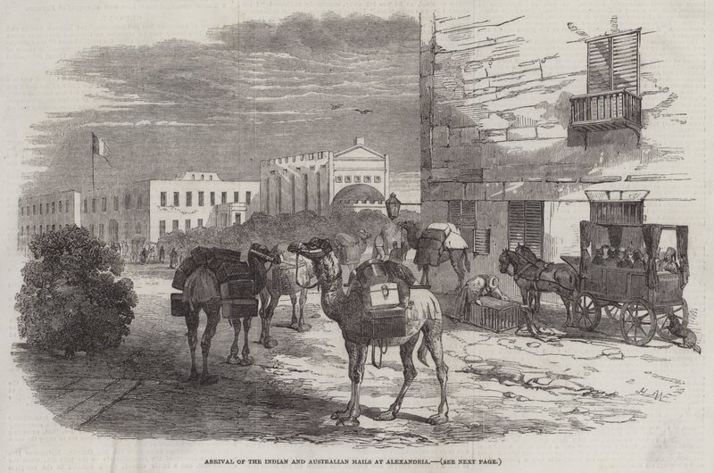 Aankomst van de Indiase en Australische post in Alexandrië door Harrison William Weir