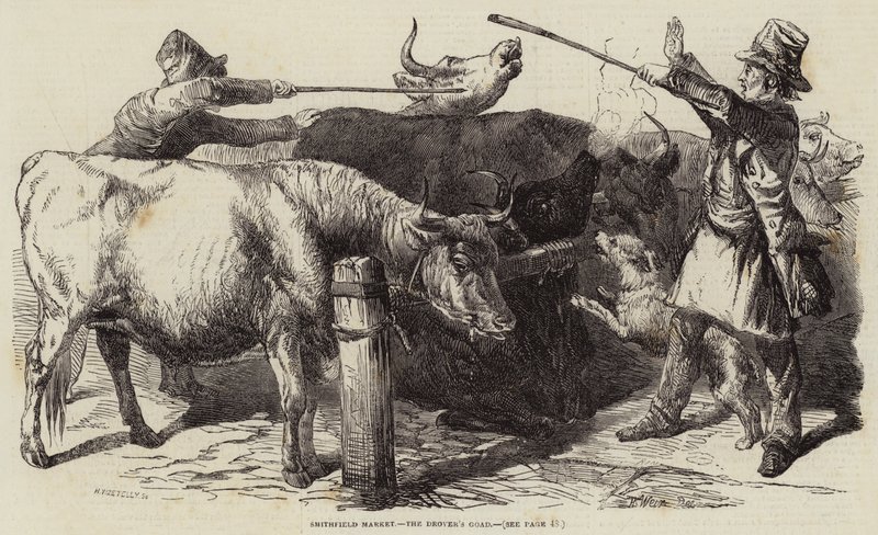 Smithfield Markt, de Drijversstok door Harrison William Weir