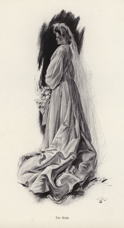 Portret van een bruid door Harrison Fisher