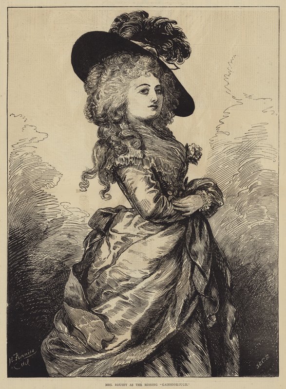 Mevrouw Rousby als de Vermiste Gainsborough door Harry Furniss