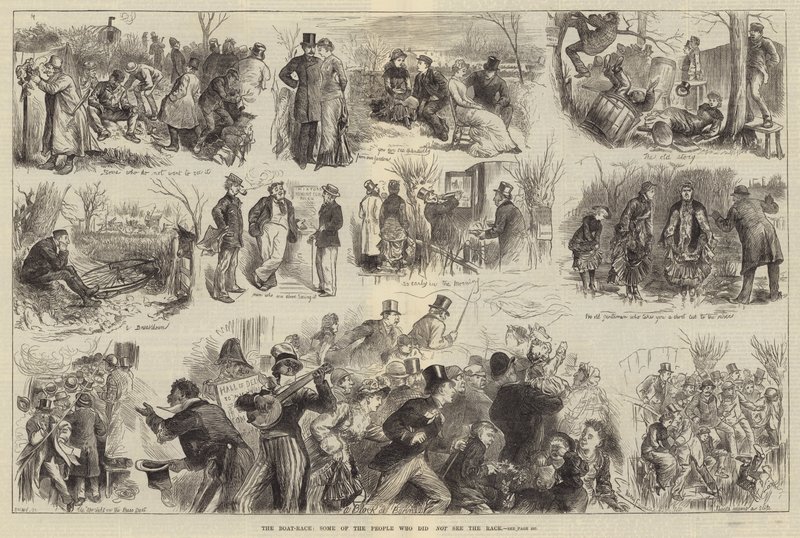De bootrace, enkele van de mensen die de race niet zagen door Harry Furniss