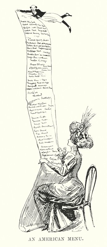 Amerikaans menu door Harry (after) Furniss
