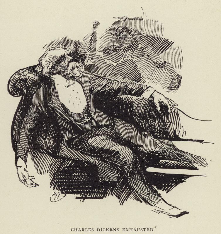 Charles Dickens uitgeput door Harry Furniss